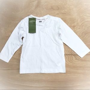 H&M organic white top 9/12m NWT